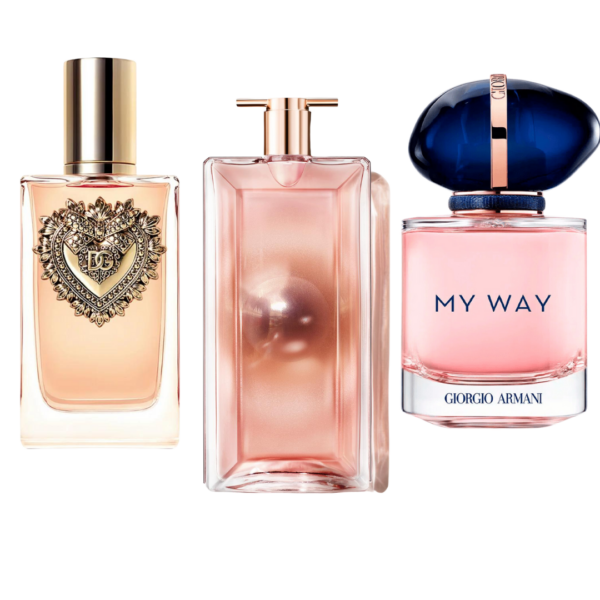 Conjunto com 3 Perfumes: Dolce & Gabbana Devotion, My Way Giorgio Armani, Lancôme Idôle (Parfum Água)
