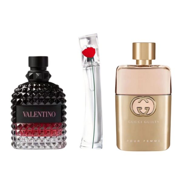 Conjunto com 3 Perfumes: Gucci Guilty, Valentino Intense, Flower By Kenzo (Eau de Parfum)